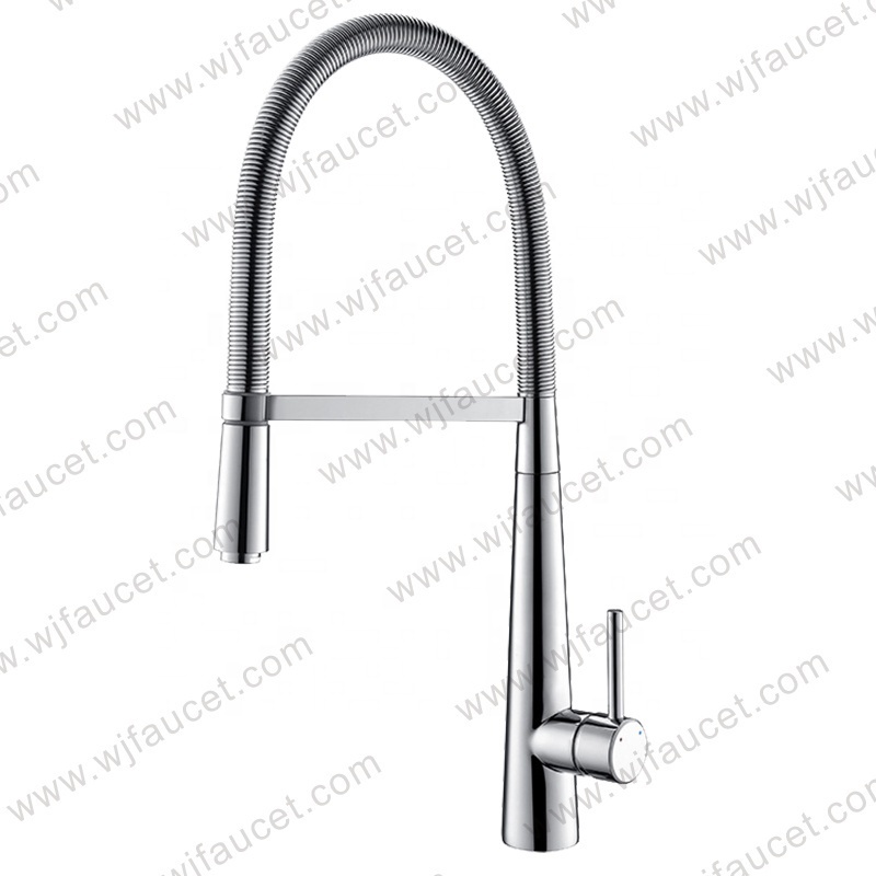 Grifo De Cocina Dorado Steel Sanitary Ware Single Handle Spring Kitchen Mixer Faucet Pull Out Kitchen Sink Faucet