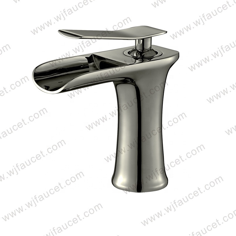 Grifo De Lavabo Single Hole Modern Bathroom Water Basin Faucet Deck Mounted Brass Brushed Gold Taps Waterfall Face Basin Faucet