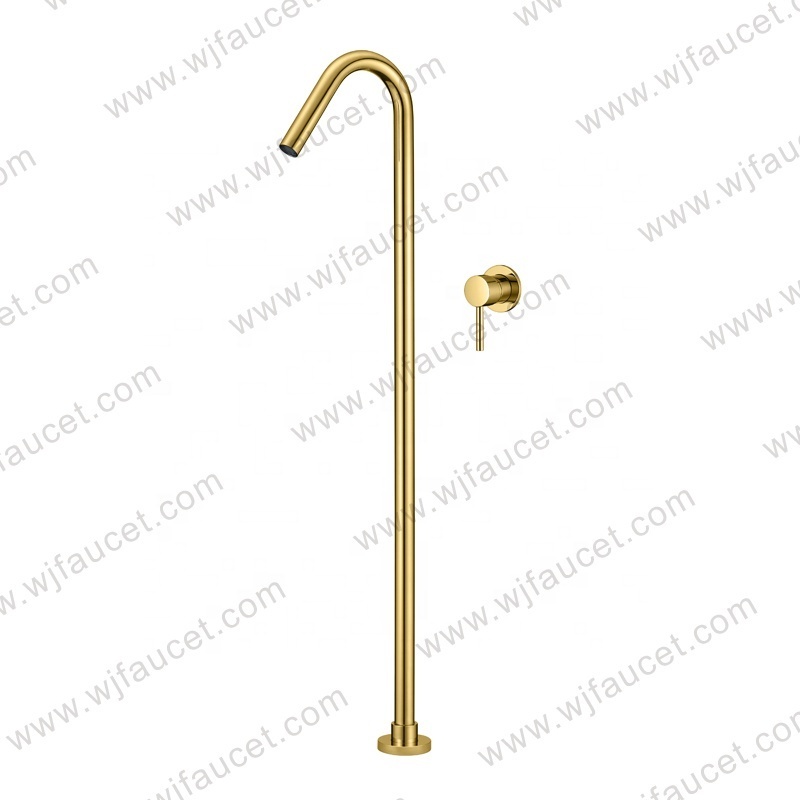 Torneiras De Banheira Solid Brass Chrome Color Single Handle Freestanding Bathtub Faucets Floor Standing Bath Faucet