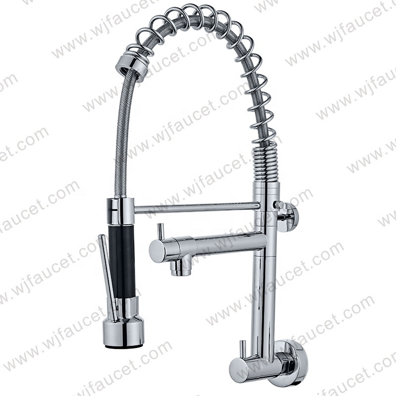 Torneira Cozinha De Parede Pullout Kitchen Faucet Chrome Nickel 360 Degree Swivel Spout Kitchen Sink Faucet Robinet Cuisine Noir