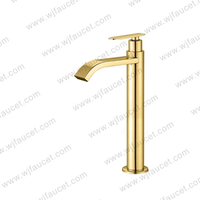 Modern Solid Hot Cold Waterfall Faucets Mixers Taps Manufacturer Bathroom Basin 304 Stainless Steel Faucet Gold