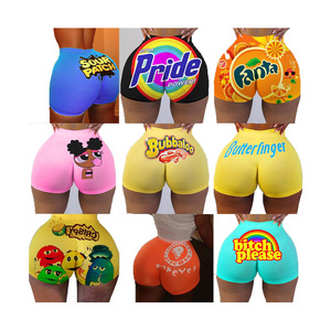 2024 fashion Printed Sweet Candy Workout Women Snack Bikerladies demon shorts pants Plus Size Booty Hot Pants Women Shorts