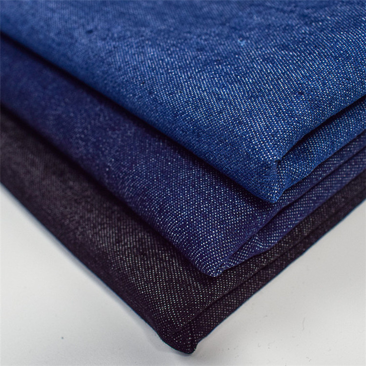 Shengze factory price cotton polyester cvc stretch blended elastic denim fabric for jeans