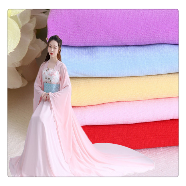 100 polyester colorful stretch chiffon fabric for dress