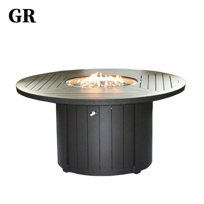 Traditional Cast Aluminum Outdoor Furniture Garden Luxury Dining Fire Pit Table