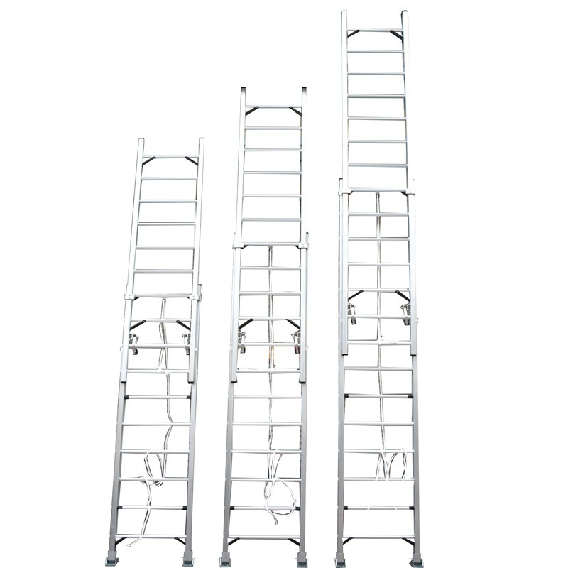 2024 Best Selling Rope Operated Aluminum Extension Ladders with hook for climbing