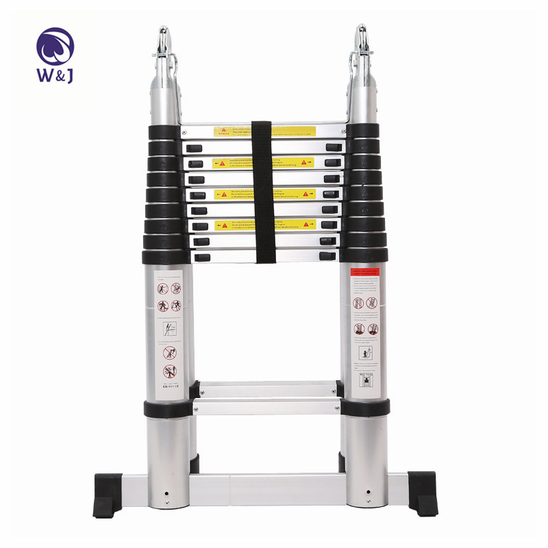 3.8 Meter Double Side High Quality Foldable Safety Dual-purpose Aluminum Telescopic Ladder with Hinge