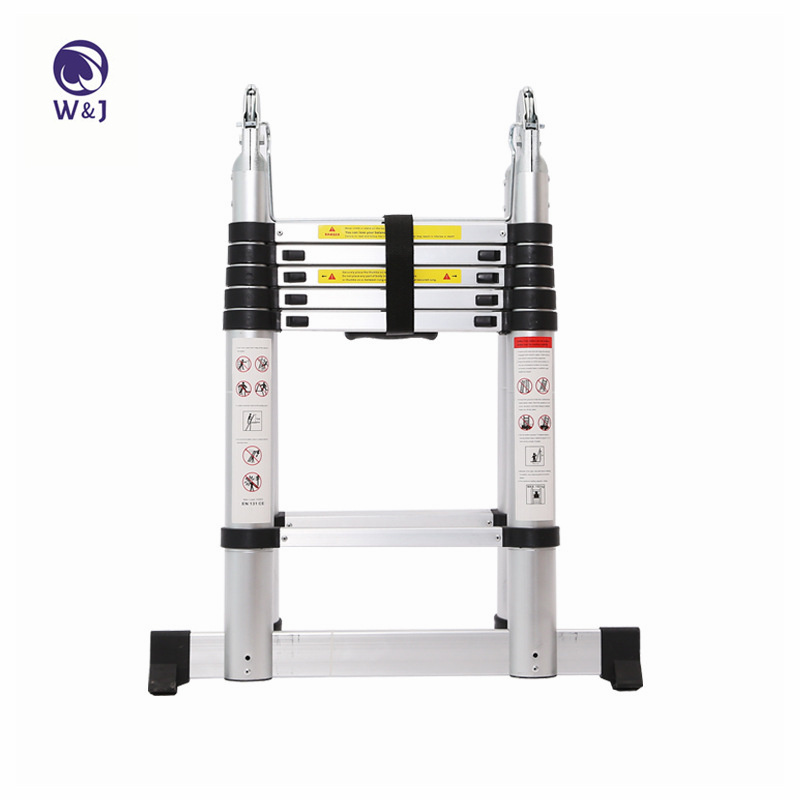 3.8 Meter Double Side High Quality Foldable Safety Dual-purpose Aluminum Telescopic Ladder with Hinge