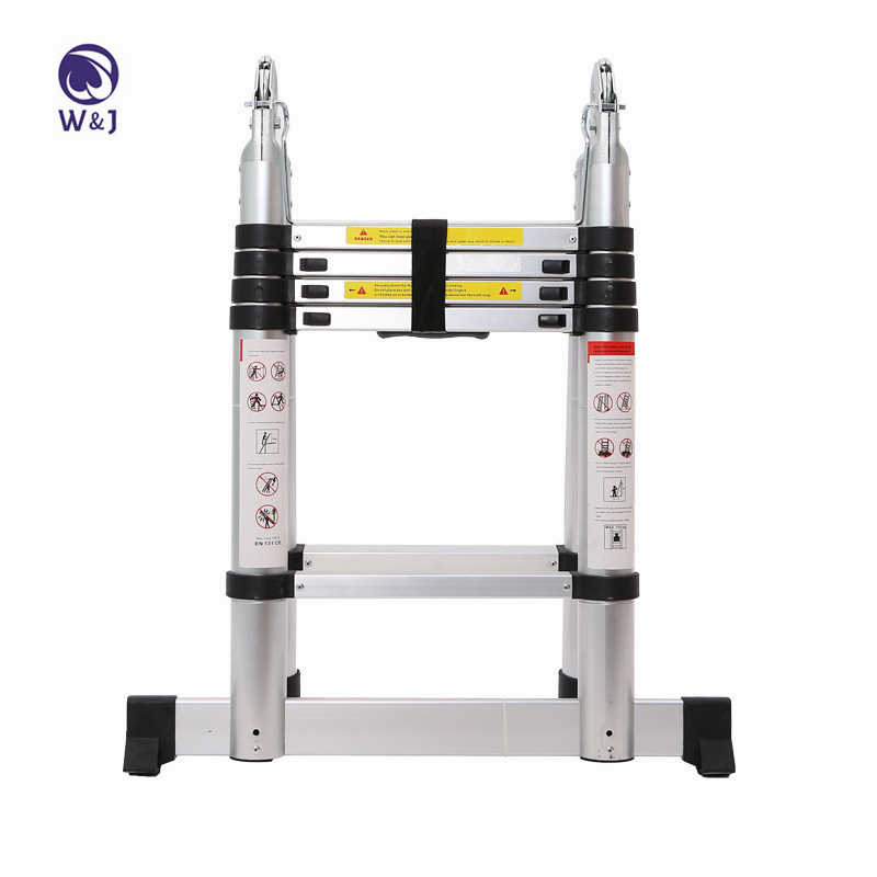 3.8 Meter Double Side High Quality Foldable Safety Dual-purpose Aluminum Telescopic Ladder with Hinge