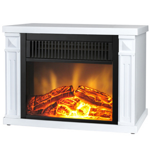 mini freestanding electric fireplace on table stove