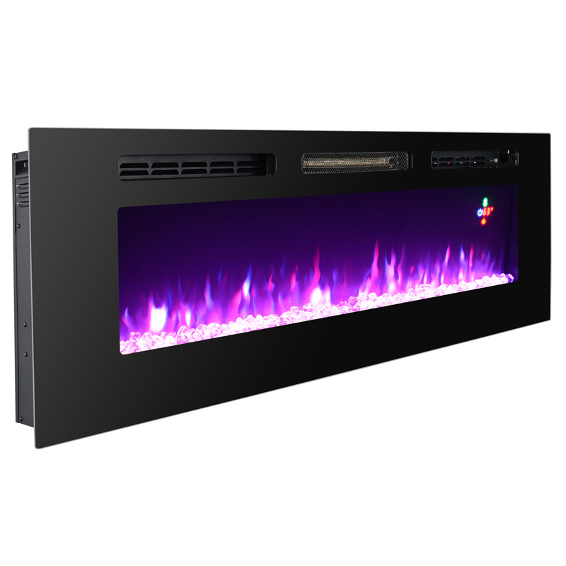 40 inch Electric Fireplace Indoor built in Led Light Wall recessed Power  Decorative Flame Adjustable Timer Sales Hotel