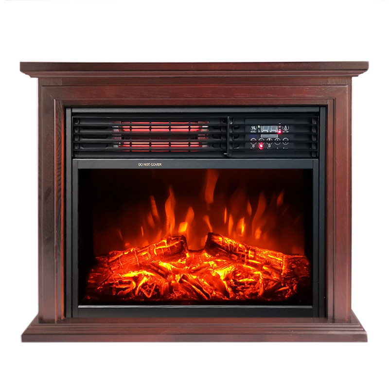 28 inch Portable 3d flame wooden Infrared Freestanding ELECTRIC HEATER fireplace