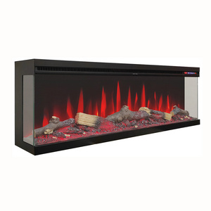 LONGHUA FLAME 42" 50" 60" 72"100" Built-in 3 side decorative wall recessed mounted electric fireplace