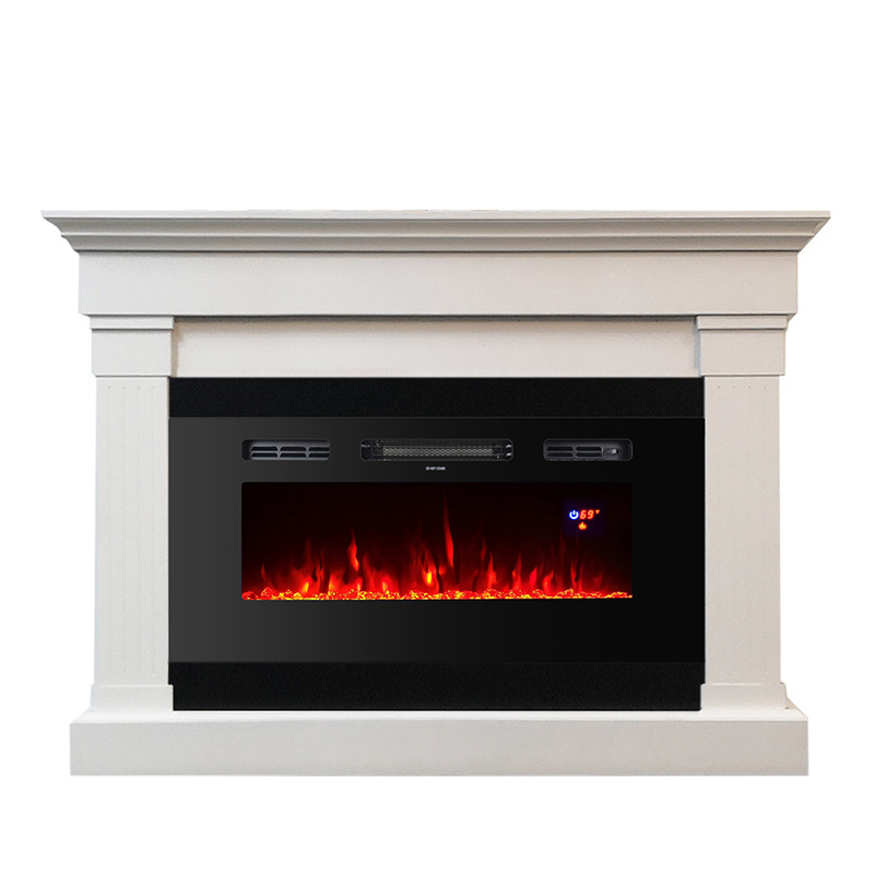 white fire place electric fireplace stand mantle decor tv heater with led flame