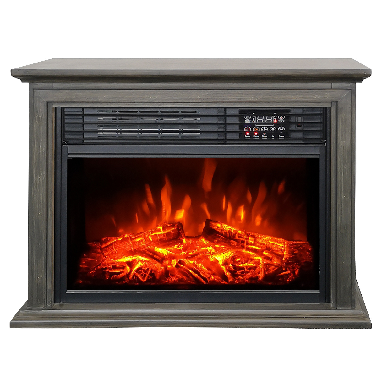 28 inch Portable 3d flame wooden Infrared Freestanding ELECTRIC HEATER fireplace