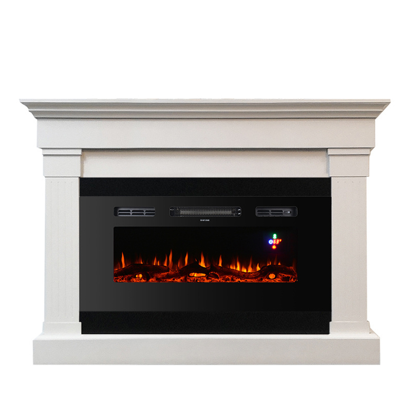 white fire place electric fireplace stand mantle decor tv heater with led flame