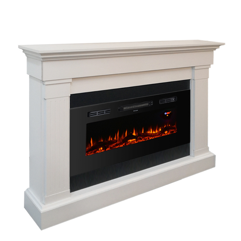 white fire place electric fireplace stand mantle decor tv heater with led flame