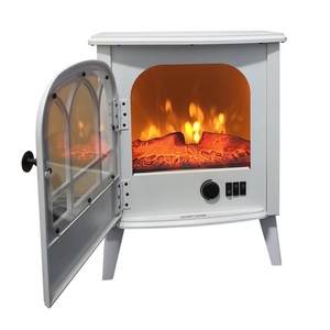 white small modern elegant freestanding self stand room decorative decor flame electric fireplace with heater