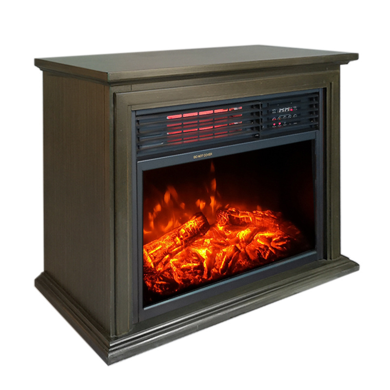 28 inch Portable 3d flame wooden Infrared Freestanding ELECTRIC HEATER fireplace