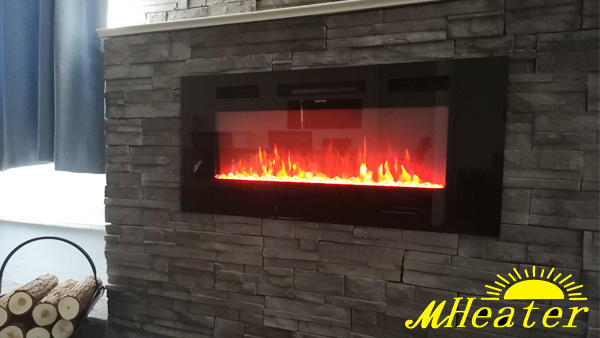 40 inch Electric Fireplace Indoor built in Led Light Wall recessed Power  Decorative Flame Adjustable Timer Sales Hotel