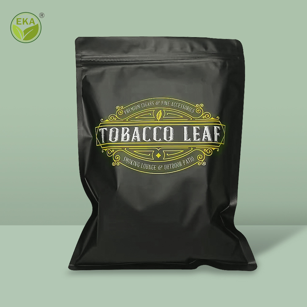 Custom Flat Biodegradable Water Smell Proof 10g 20g Resealable Cigar Mylar Ziplock Printed Pouch Packaging Plastic Tobacco Bag