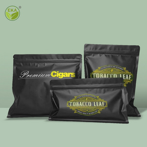 Custom Flat Biodegradable Water Smell Proof 10g 20g Resealable Cigar Mylar Ziplock Printed Pouch Packaging Plastic Tobacco Bag