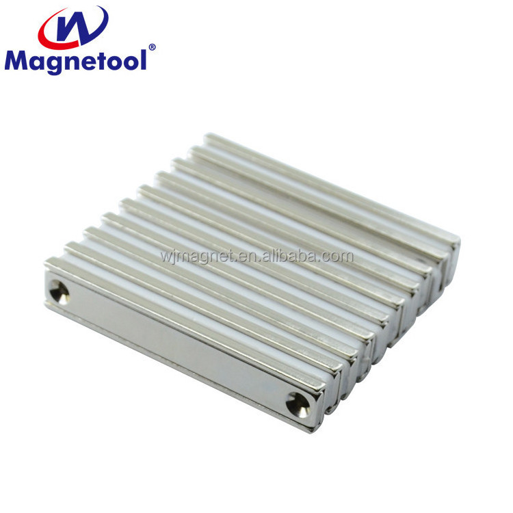 square rectangular neodymium channel magnet with countersunk hole