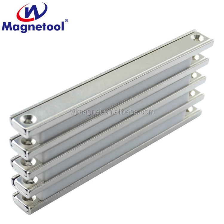 square rectangular neodymium channel magnet with countersunk hole