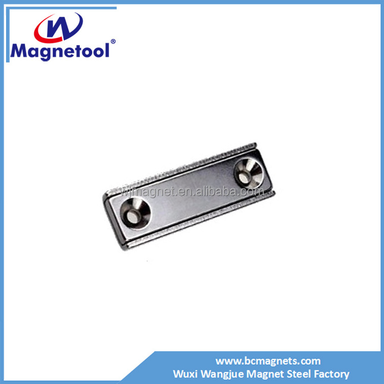 square rectangular neodymium channel magnet with countersunk hole