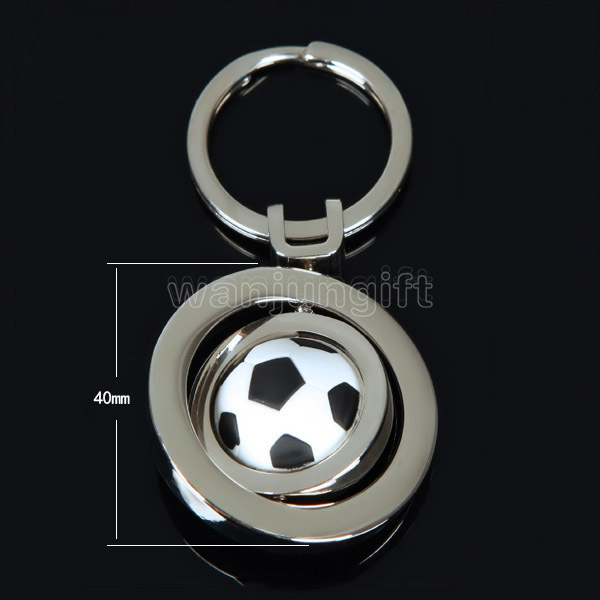 Customized Professional Good price of metal 3D soccer football keychain