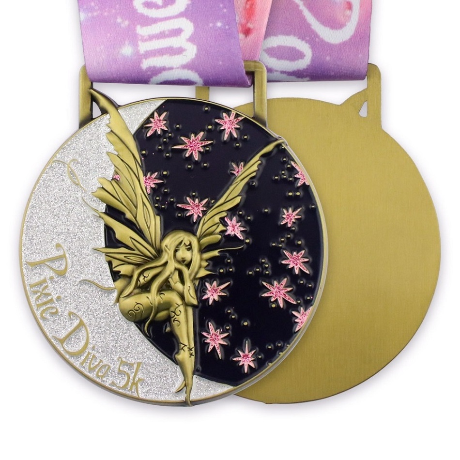 Manufacturer custom design snowflake running pageant sports metal medals