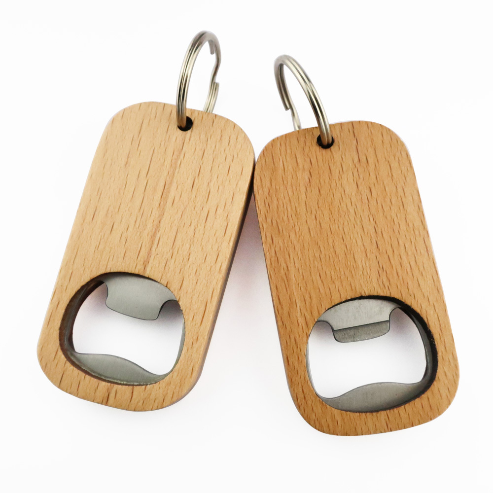 Manufacturer wholesale custom logo 3d blank wooden wood beer bottle opener