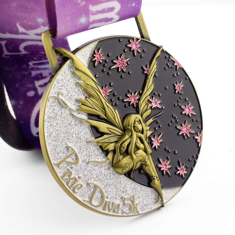 Manufacturer custom design snowflake running pageant sports metal medals