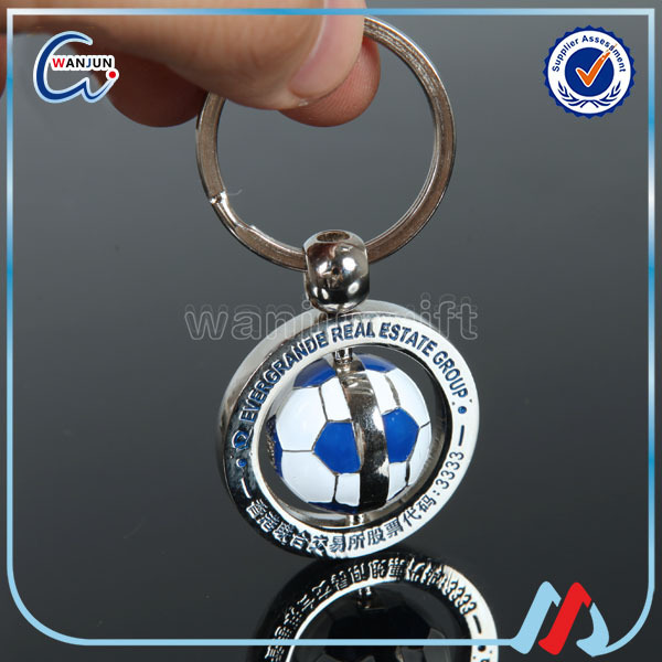 Customized Professional Good price of metal 3D soccer football keychain