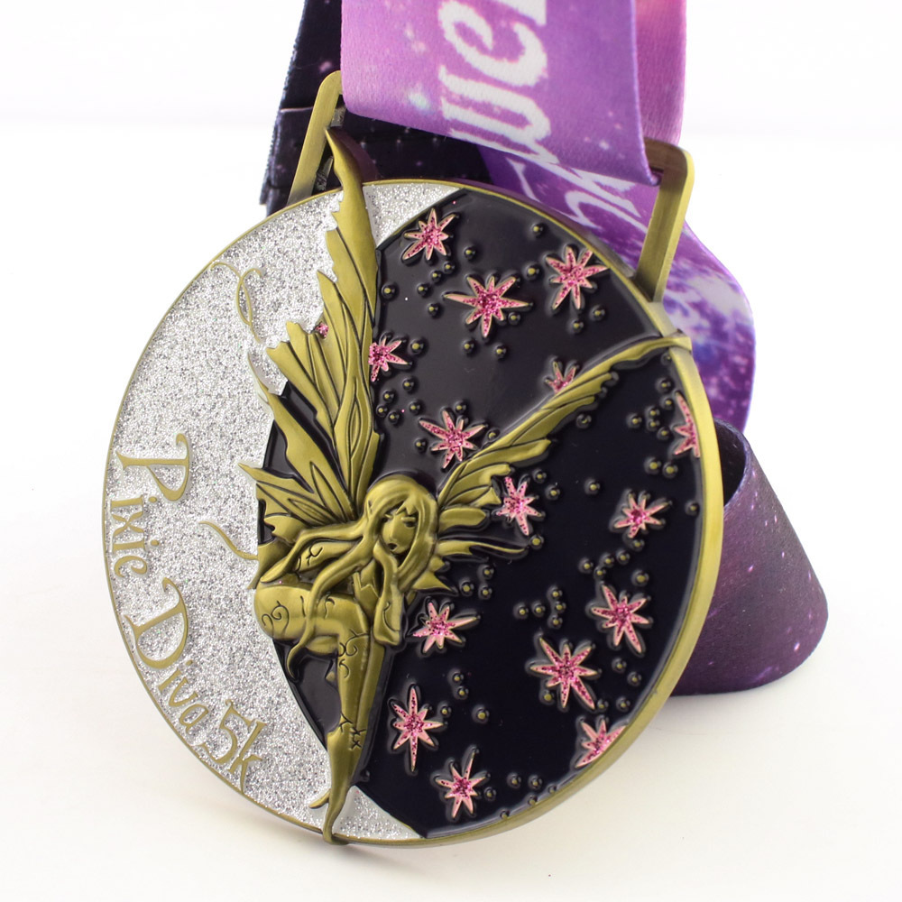 Manufacturer custom design snowflake running pageant sports metal medals