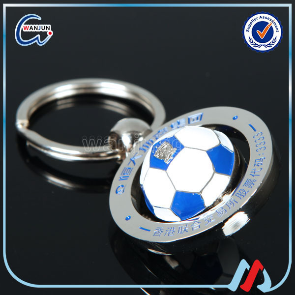 Customized Professional Good price of metal 3D soccer football keychain