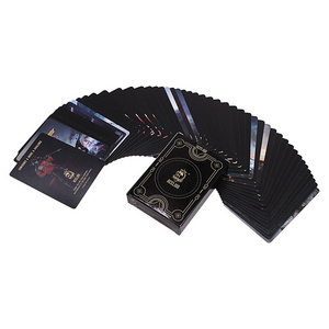 Custom LOGO Printing Paper holographic marking personalised 54 plastic pvc poker waterproof black playing cards