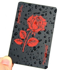 15-Years Factory Custom Printing Black Red Rose Plastic Deck PVC Waterproof Poker Cards With Tuck Box