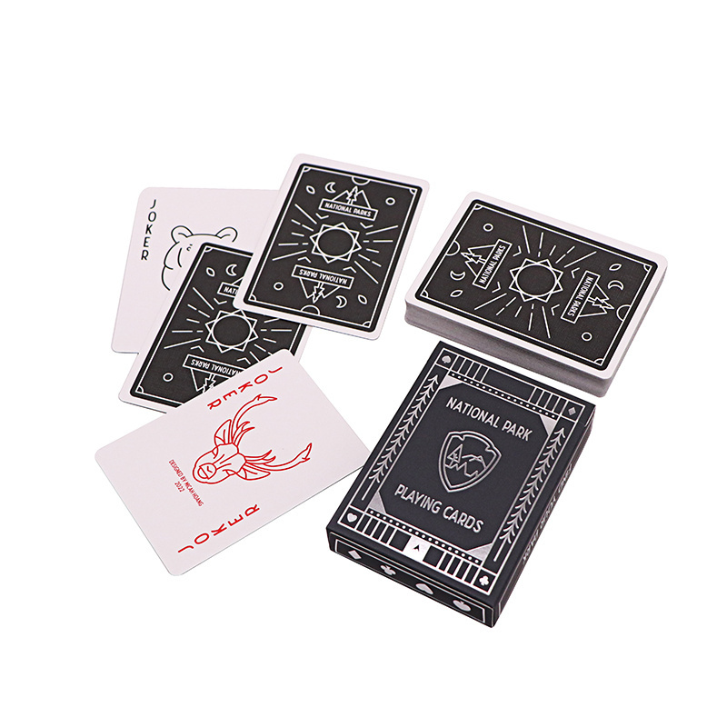 Custom Logo Personalized Poker Cards Printing 280gsm Blue Core Paper Black Playing Card