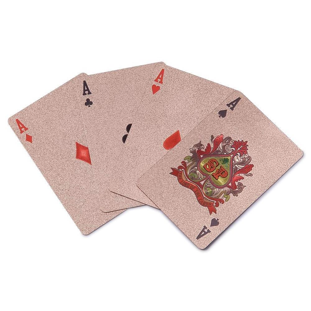 WJPC Poker Cool Playing Cards for Party and Game Gold Diamond Premium PVC Waterproof Material Elastic 54 Poker Playing Cards