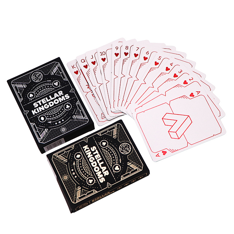 Oem High Quality Personalized Logo Poker Cards Case Custom Printing Black Gold Professional Luxury Playing Cards With Box