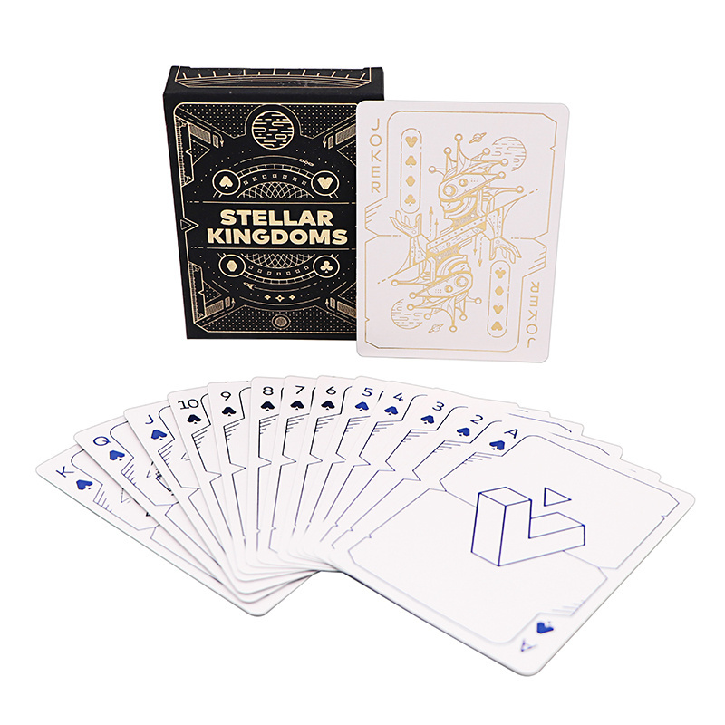 Oem High Quality Personalized Logo Poker Cards Case Custom Printing Black Gold Professional Luxury Playing Cards With Box