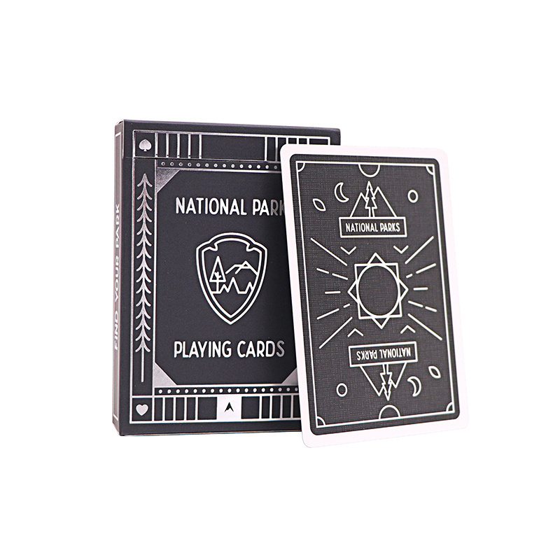 Custom Logo Personalized Poker Cards Printing 280gsm Blue Core Paper Black Playing Card