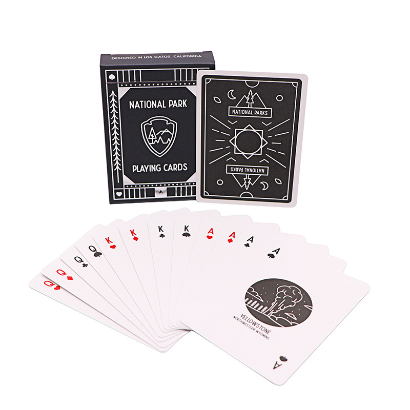 Custom Logo Personalized Poker Cards Printing 280gsm Blue Core Paper Black Playing Card