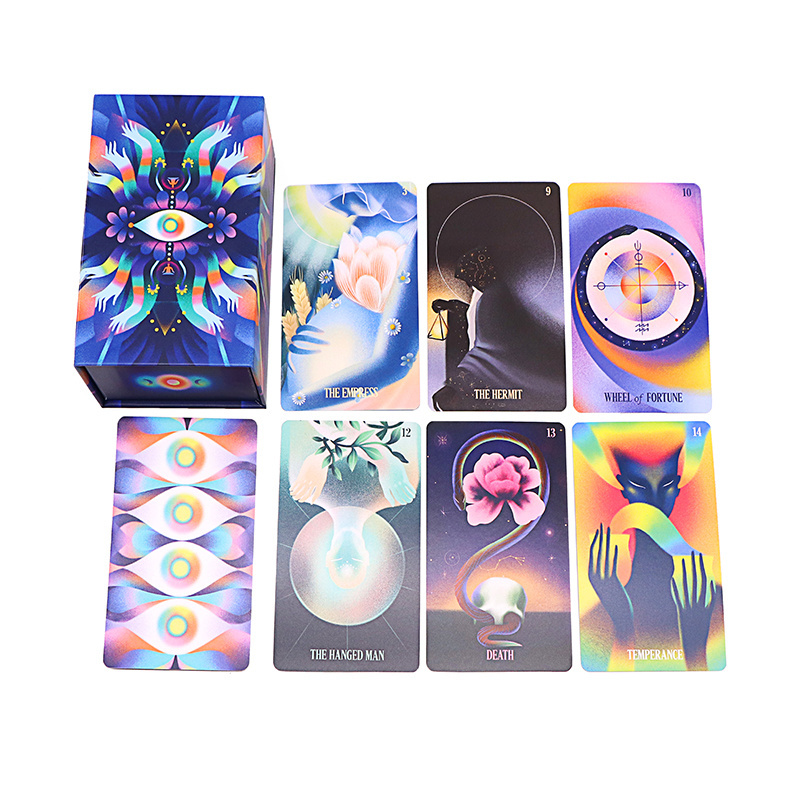 Custom Silver Gilded Edges Tarot Laser Oracle Cards Wholesale Funny Printing Logo Affirmation Deck Holographic Tarot Cards