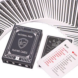 Custom Logo Personalized Poker Cards Printing 280gsm Blue Core Paper Black Playing Card