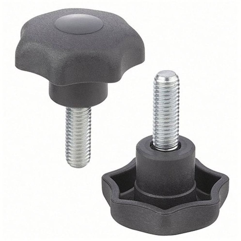 Plastic lobe lock clamping m12 knob screw