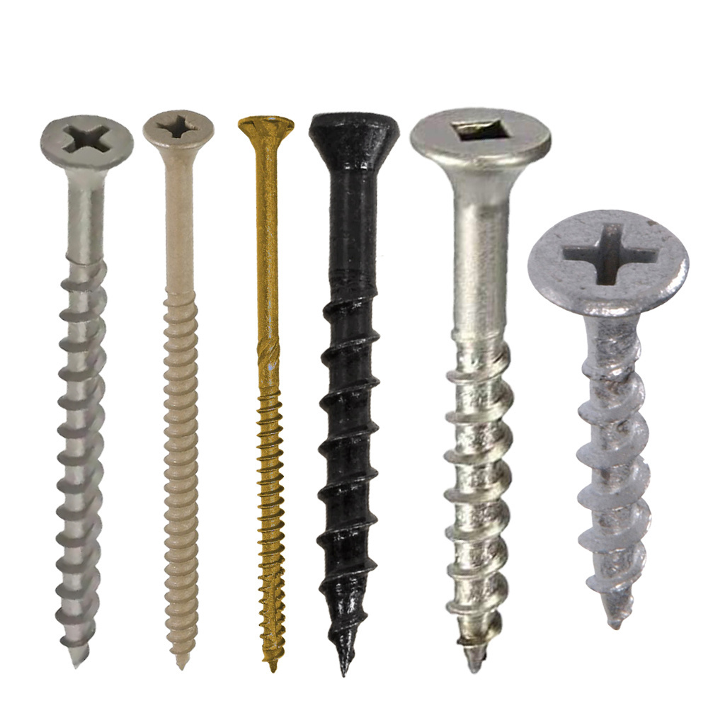 Painted Flat Head Decking Screw Brown Torx Star Drive Square Head Outdoor Self Tapping Ss 316 Stainless Steel Wood Deck Screws