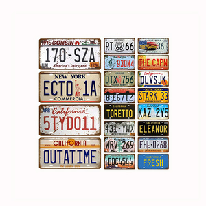 Wholesale Printing Pattern Wall Decoration Customized Metal Tin Signs Car License Plate Metal Sign Vintage Plaque Tin Sign Wall