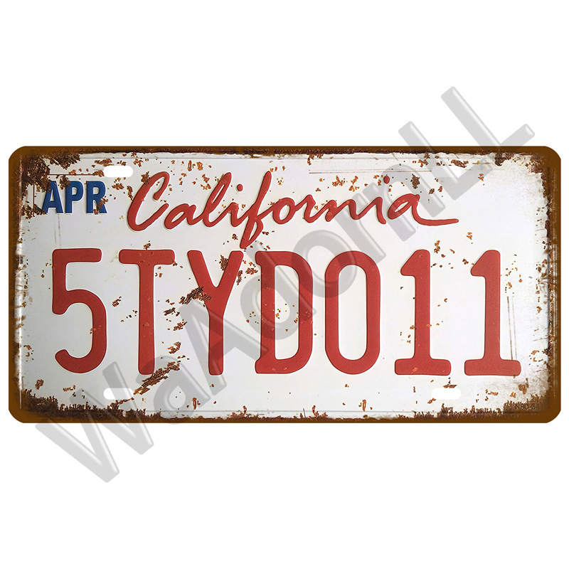 Wholesale Printing Pattern Wall Decoration Customized Metal Tin Signs Car License Plate Metal Sign Vintage Plaque Tin Sign Wall